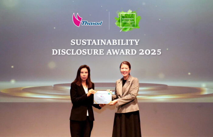 ไทยออยล์คว้ารางวัลเกียรติคุณ การเปิดเผยข้อมูลด้านความยั่งยืน Sustainability Disclosure Award ประจำปี 2568 ต่อเนื่องเป็นปีที่ 7