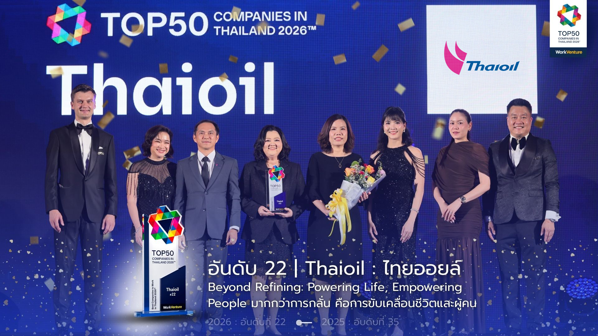 ไทยออยล์ คว้าอันดับ 22 สุดยอดองค์กรในฝันคนรุ่นใหม่ปี 2026 ตอกย้ำความสำเร็จ “คนสำราญ งานสำเร็จ” ด้วย Employer Branding ที่แข็งแกร่ง